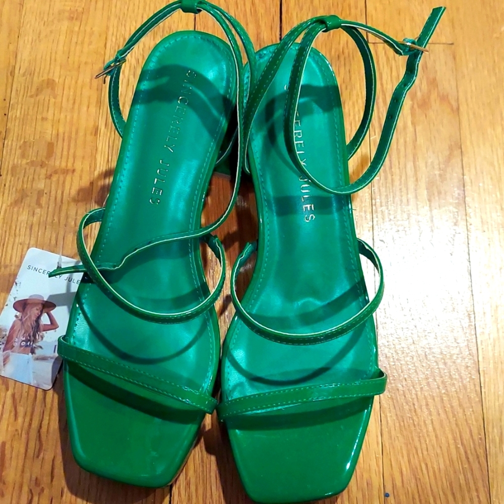 Green Platform Sandals
